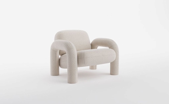 Кресло БУБО, Букле Вайт - фото № 1